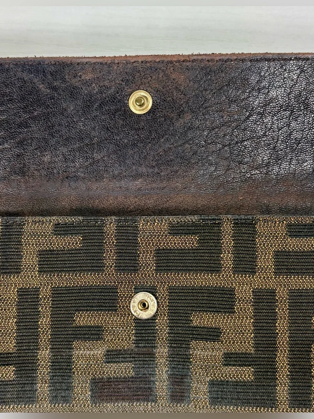 Fendi Zucca Crescent Logo  Wallet